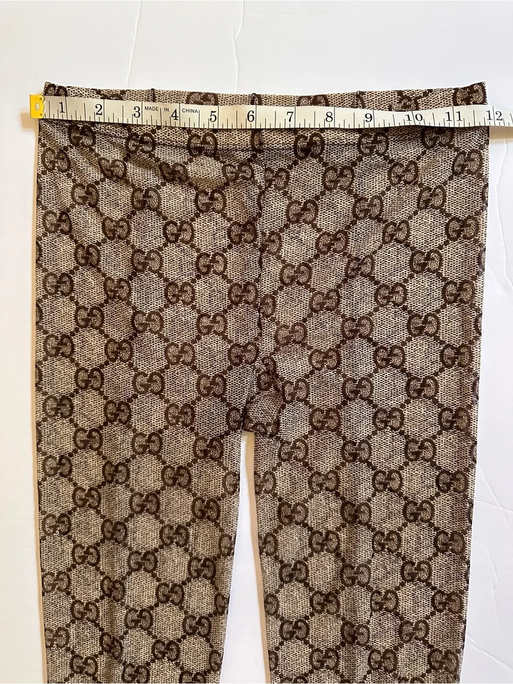 Gucci Brown GG Pattern Logo Print Tights hoisery NEW size small